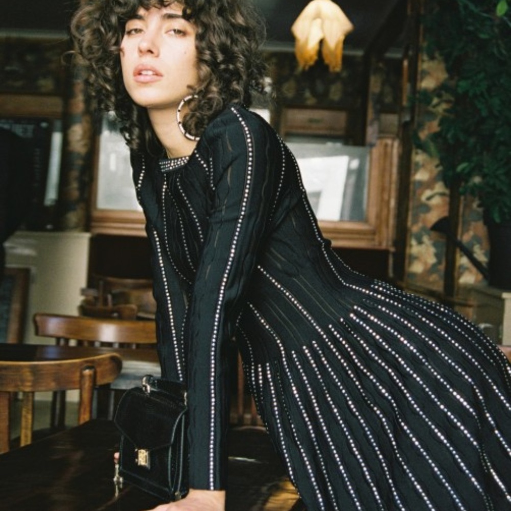 The Kooples Fully Studded Knit Dress